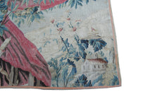 Load image into Gallery viewer,  5x5 18th Century Tapestry Antique Tapestry Flemish Tapestry Wool &amp; Silk Verdure
