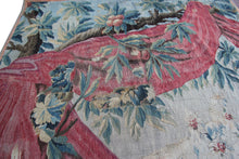 Load image into Gallery viewer,  5x5 18th Century Tapestry Antique Tapestry Flemish Tapestry Wool &amp; Silk Verdure
