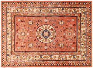 9x12 Rare Vintage Chinese Art Deco Art Nouveau Khotan Rug 262cmx361cm Pink 