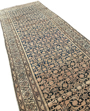 Load image into Gallery viewer, Antique Geometric Tribal Rug Handmade Runner Rug 1890 4x10ft 107cm x 295cm
