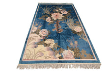 Load image into Gallery viewer, Rare Vintage Art Nouveau Rug Silk Chinese Rug 6X9 C.1960 Art Deco 183cmx269cm

