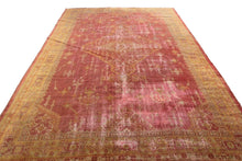 Load image into Gallery viewer, 9x12 Rare Authentic Antique Turkish Oushak Pink Rug 300cm x 345cm Rug  
