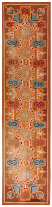 4x17 Antique French Aubusson Rug Louis Phillipe Rug  Runner 122cmx526cm  C.1880