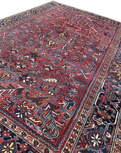 Load image into Gallery viewer, Antique Herriz Serrapi Rug Geometric 9X12 Handmade Light Red 257cmx354cm c. 1930

