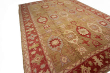 Load image into Gallery viewer, 12x15 Vintage Turkish Oushak Rug Geometric Art Nouveau Rug Handmade  361x463cm
