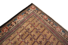 Load image into Gallery viewer, 10x10 Rare Antique Peking Ninghshia Art Deco Rug Chinese Beige 285x305cm C.1860

