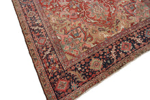 Load image into Gallery viewer, 8x11 Handmade Antique Herizz Serappi Rug  8&#39;x11&#39; Handmade Area Tribal Red 1900 
