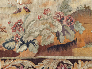 1900 Antique French Tapestry Wool & Silk Game 7x7 Square 196cm x 201cm