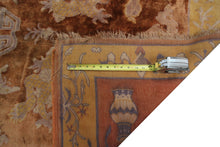 Load image into Gallery viewer, Antique Dragon Rug Chinese Peking Khotan Tapestry 4x6 Brown 130cmx191cm  C.1880
