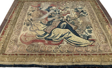 Load image into Gallery viewer, 3x4 Antique Flemish Tapestry Wool &amp; Silk Musical Art Nouveau  17th century 
