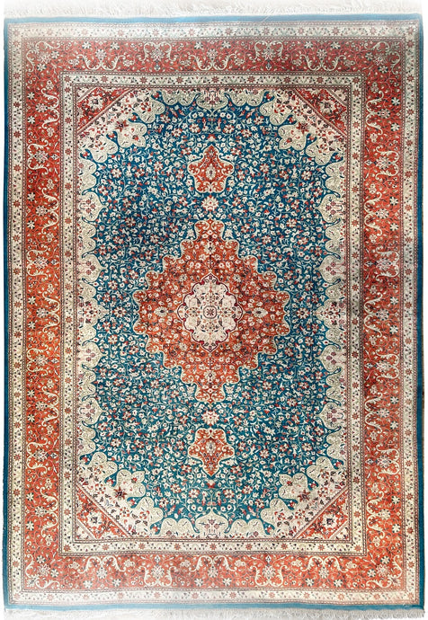 5x7 Rare 100% Pure Natural Silk Traditional Rug Fine Tapestry  Rug  135cmx204cm