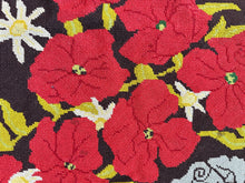 Load image into Gallery viewer, Antique English Needlepoint Tapestry Elephants 3x5 Black  102cm x 145cm C.1930
