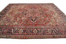 Load image into Gallery viewer, 8x11 Handmade Antique Herizz Serappi Rug  8&#39;x11&#39; Handmade Area Tribal Red 1900 
