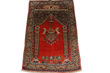 Load image into Gallery viewer, 3x4 Antique Traditional Oriental Rug HandmadeTapestry  Red C.1900
