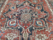 Load image into Gallery viewer, 10x13 Antique Rare Serrapi Rug Geometric Handmade Rug Rust 288cmx392cm c. 1880
