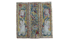 Load image into Gallery viewer, 3x3 Extraordinaire Antique French Tapestry Louis XVI Beauvais 89x88cm Silk 18c.
