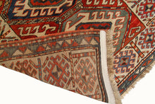 Load image into Gallery viewer, 4X8 Antique Caucasian Kazak Rug Rare Wool Tribal Rug117cmx229cm  C.1890
