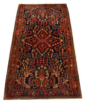 Load image into Gallery viewer, 2x4 Antique Rug Beautiful Mohajeran Handmade Rug  Blue 66cm x 125cm Circa 1890
