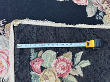 Load image into Gallery viewer, 6x9 Antique French Needlepoint Tapestry Victorian  Rug  Blue 181cmx265cm c.1930
