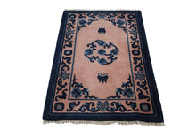 Load image into Gallery viewer, 2x3 Antique Peking Rug Chinese Art Deco Rug Pink Purple Handmade Chinese Rug 2x3
