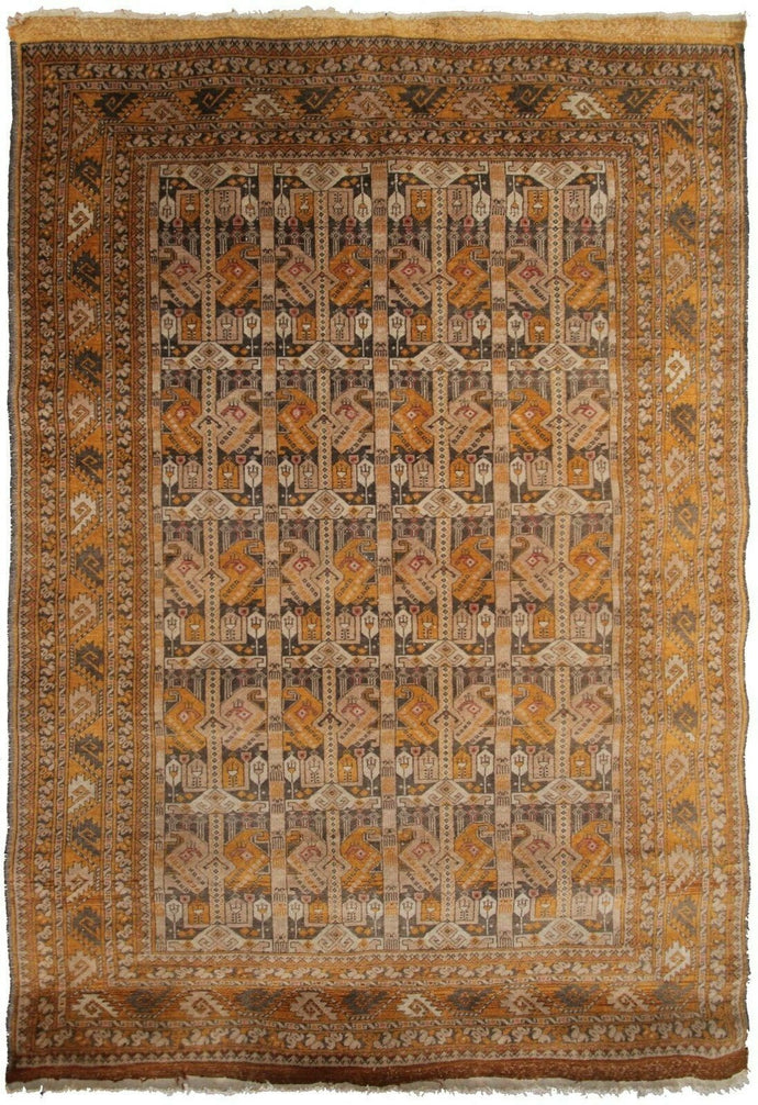 4x6 Vintage Exceptional Turkoman Rug Tribal 122cmx175cm Silk Foundation  C.1930