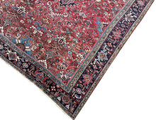 Load image into Gallery viewer, Antique Herriz Serrapi Rug Geometric 8x11 Carpet Red Rug 239cmx336cm c. 1920
