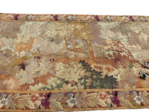 Rare Antique French Tapestry Handmade Tapestry 3x6 92cm x 172cm Verdure 1920