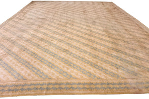  14x14 Vintage European Art Deco Geometric 427cm x 445cm Square As Is Rug