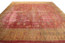 Load image into Gallery viewer, 9x12 Rare Authentic Antique Turkish Oushak Pink Rug 300cm x 345cm Rug  
