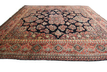 Load image into Gallery viewer, Antique Rug Exquisite Mohajjeran Handmade Rug Navy 1920 Authentic 9x12
