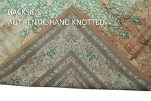 Load image into Gallery viewer, 10x13 Signed Rare Fine Silk Handmade Rug Handmade Area Rug Quality Green 10x14

