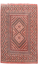 Load image into Gallery viewer,  5x6 Magnificent Vintage Flatwoven Rug Soumak Rug Living Room Rug 137x209cm
