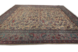  9x12 Antique Turkish Oushak Rug Sivas Overall Beige Gold 269cmx358cm c.1920  