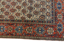 Load image into Gallery viewer, 4x6 Rare Antique Fereggann Fine Rug Geometric Navy Blue 130cmx188cm C.1880 
