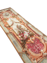 Load image into Gallery viewer, 1920 Antique French Aubusson Tapestry Rug Floral Vase Runner 3x10 1880 97x287cm
