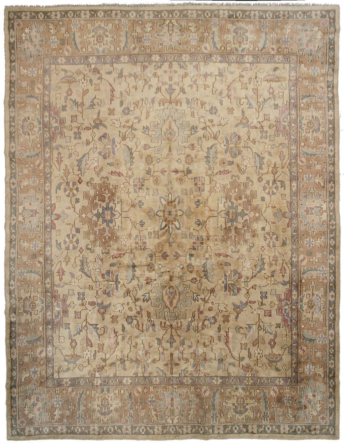 Antique Oushak Handmade Carpet Oushak 8x11 Wool Rug 249cm x 295cm