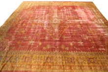 Load image into Gallery viewer, 9x12 Rare Authentic Antique Turkish Oushak Pink Rug 300cm x 345cm Rug  
