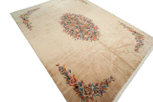Load image into Gallery viewer, Rare Antique Art Deco Rug Art Nouveau rug Ivory 9x12 Chinese 267cmx351cm  c.1940
