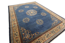 Load image into Gallery viewer, 9X12 Antique Peking Rug Chinese Art Deco Rug 274cmX348cm Handmade Blue C.1920
