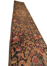 Load image into Gallery viewer, 4x19 Antique Runner Caucasian Karabagh Runner Rug Rare Wool Handmade Black 1870
