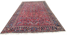Load image into Gallery viewer, Antique Herriz Serrapi Rug Geometric 9X12 Handmade Light Red 257cmx354cm c. 1930
