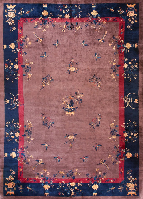 Rare Antique Art Deco Rug Chinese Rug Walter Nichols 10x14 Bird 305x437cm c.1920