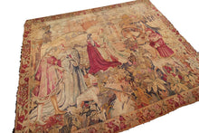 Load image into Gallery viewer, Antique French Tapestry 1920 Handmade Fountain 6x8ft 1920 188cm x 226cm
