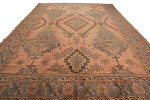 Rare 10x11 Antique Oushak Authentic Oushak Wool Foundation Geometric 299x 346cm