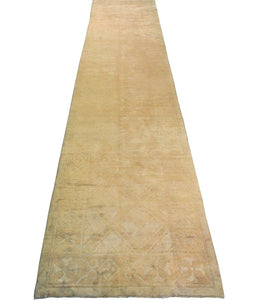 5x22 Antique Oushak Art Deco Runner Rug Fine Gold Beige152cmx 658Ccm c. 1890
