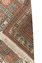 Load image into Gallery viewer, 4x6 Antique Caucasian Pinwheel Kazak Rug Rare Wool Tribal 109cmx173cm  C.1880
