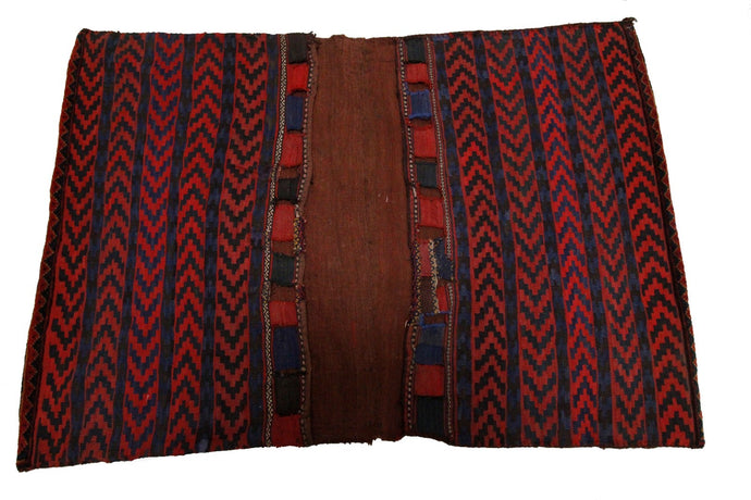 Antique Handmade Saddlebag Rug Hand woven Carpet Red 3'4