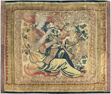 Load image into Gallery viewer, 3x4 Antique Flemish Tapestry Wool &amp; Silk Musical Art Nouveau  17th century 

