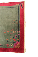 Load image into Gallery viewer, 4x6 Rare Tree of Life Antique Art Deco Rug Chinese Rug Antique Chinese Rug 1920
