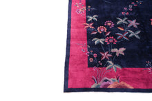 Load image into Gallery viewer, 9x12 Fine  Antique Art Deco Rug Walter Nichols 275cmx348cm Blue Carpet C. 1920
